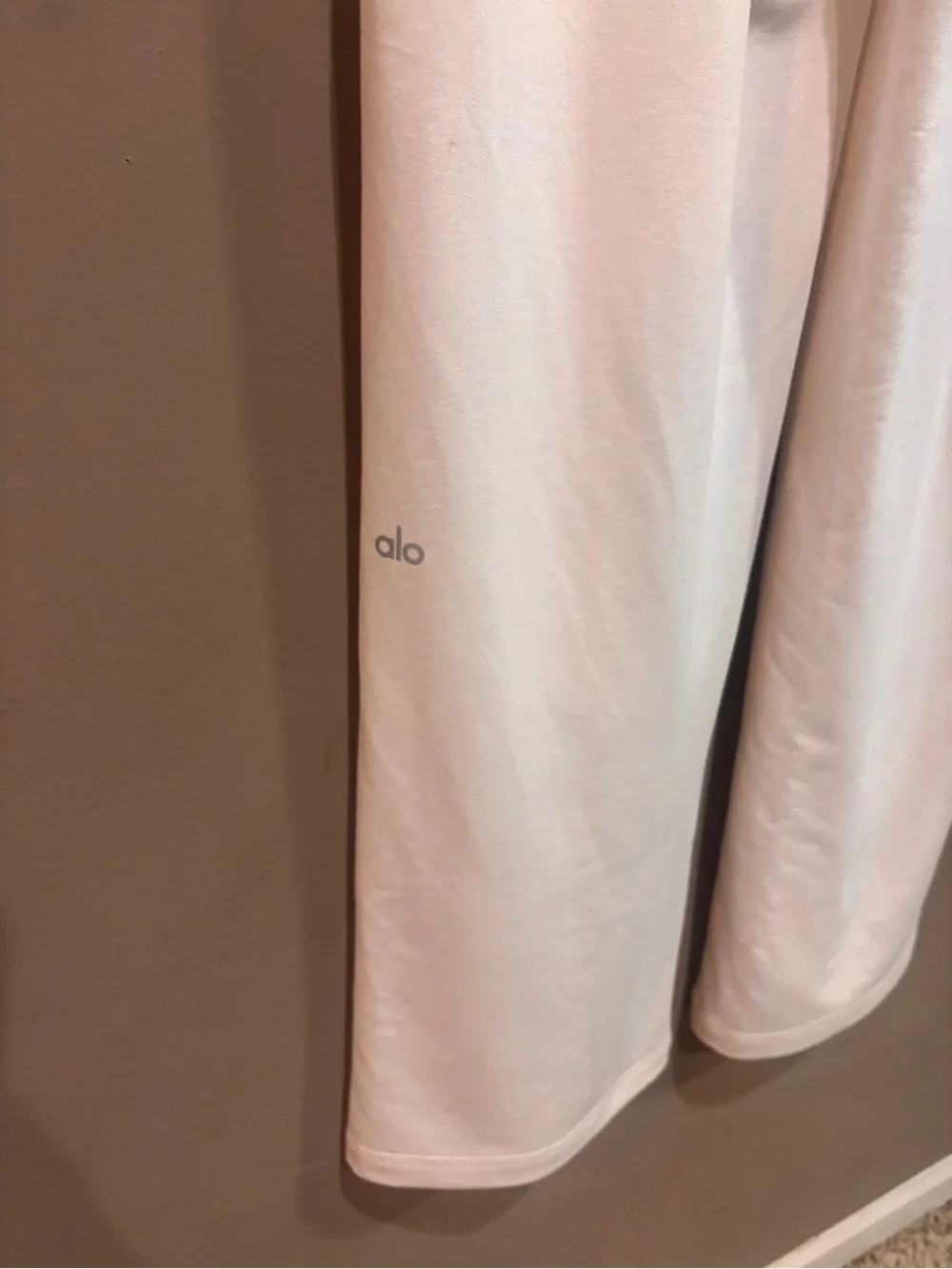 Alo Yoga White High Waist Wide Leg Lounge Yoga Pants Women’s Large L
